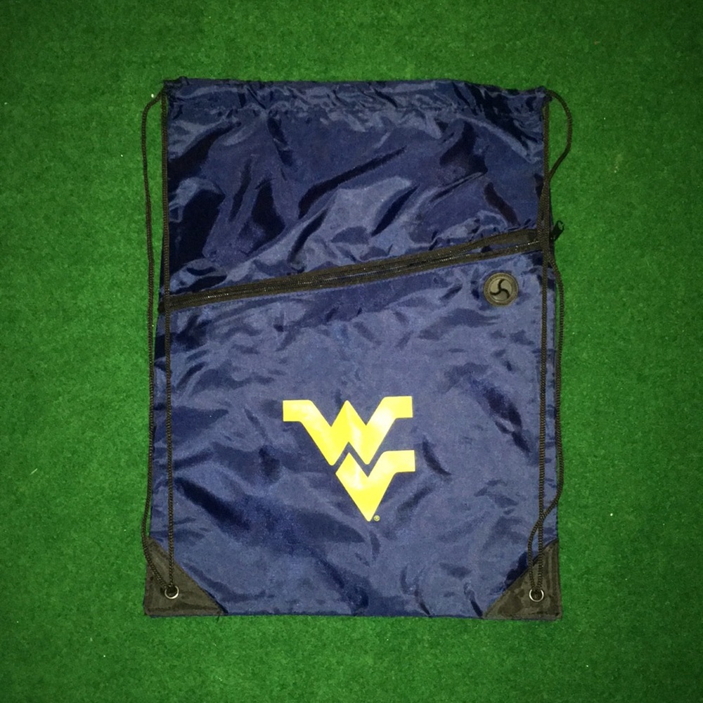 West Virginia navy blue Cinch bag